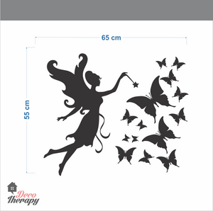 Fairy With Butterflies Wall Sticker