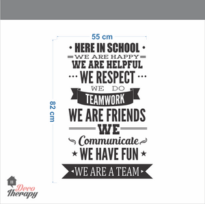 Here In School Rules Wall Sticker