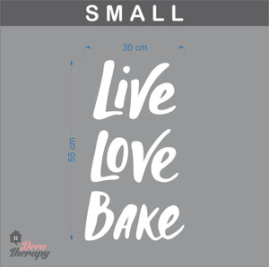 Live Love Bake Wall Sticker