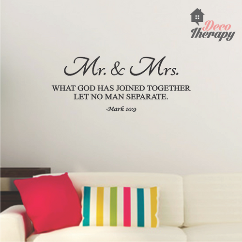 Mr and Mrs Let No Man Separate Wall Sticker