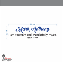 Load image into Gallery viewer, Customized Name Fearfully And Wonderfully Made Design Wall Sticker
