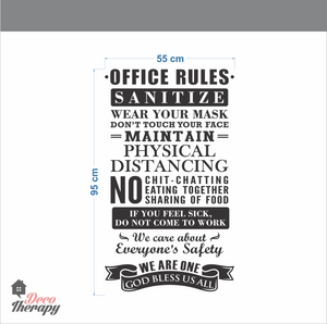 Office Rules Sanitize Wear Mask