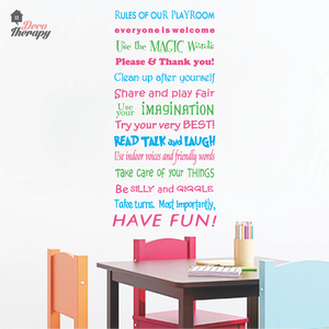 Playroom Rules Wall Sticker