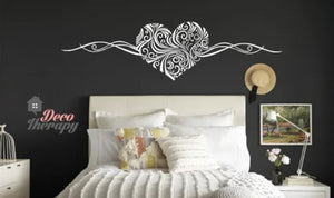 Swirly Black Heart Wall Decal